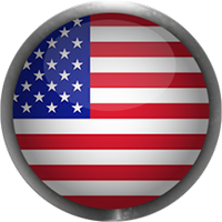 American flag button with steel frame