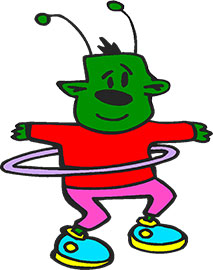 alien with hula hoop