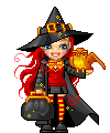animated witch with red hair
