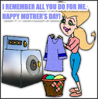 mom washing clothes