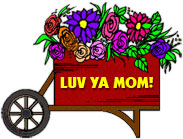 huge wagon of flowers for mom