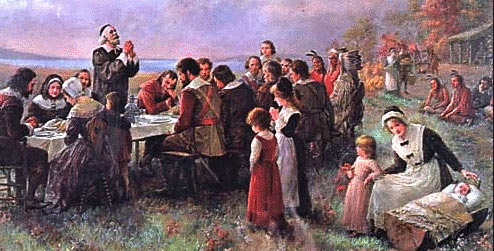 the first thanksgiving with pilgrims and indians