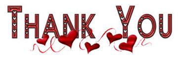 Thank You with red hearts