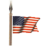 animated American flag on pole