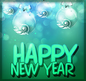 happy new year blue and green