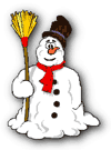 christmas snowman clipart - white