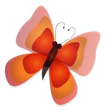 orange butterfly clip art