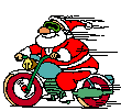 Santa motorcycle animation