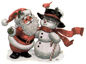 snowman and Santa