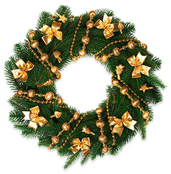 wreath with gold