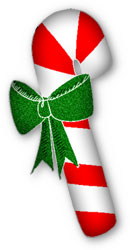 candy cane with bow