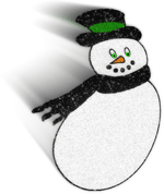 fast moving snowman