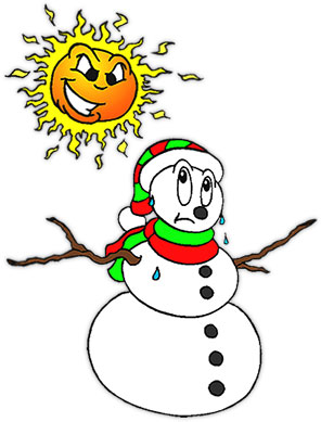 sun and snowman