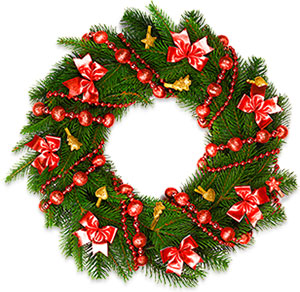 wreath with ribbons