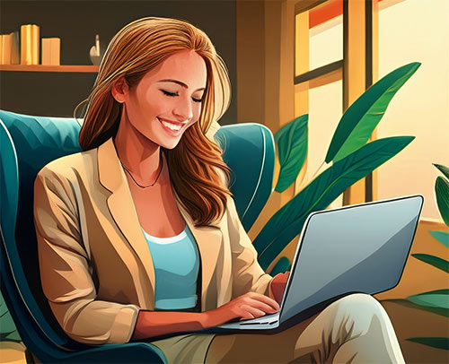 woman smiling