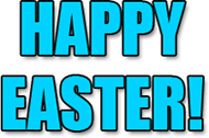 Happy Easter with blue and yellow animation