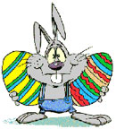 Easter bunny and colored eggs gif image