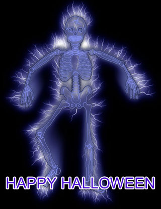 happy halloween clipart with skeleton