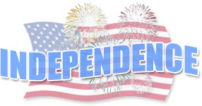 Independence fireworks American flag