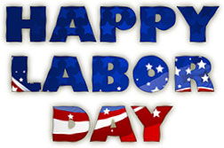 Labor Day sign red, white and blue