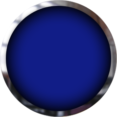blue button with chrome frame