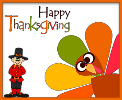 Happy Thanksgiving pilgrim turkey