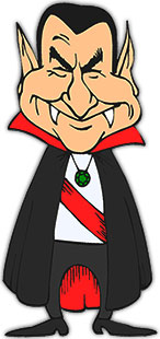 count dracula with a big smile